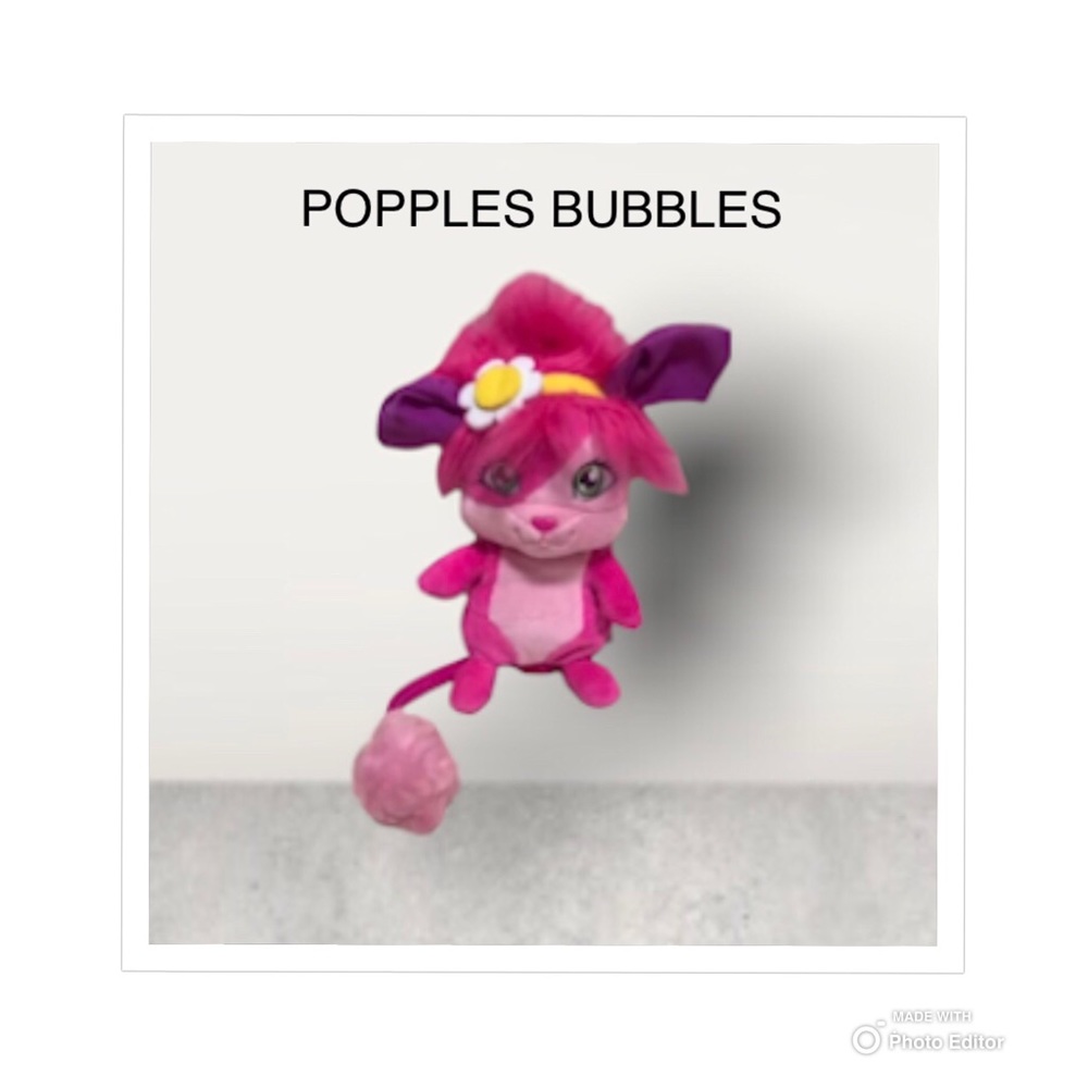 POPPLES BUBBLES PLUSH TOY COLLECTIBLE NETFLIX SHOW DOLL STUFFED ANIMAL PINK